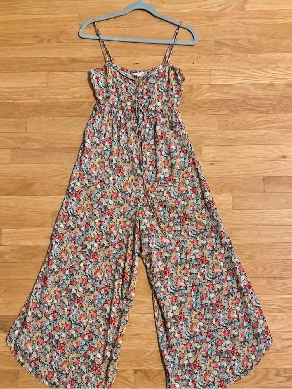 O'Neill Floral Wide-Leg Jumpsuit in Red, Yellow, Green